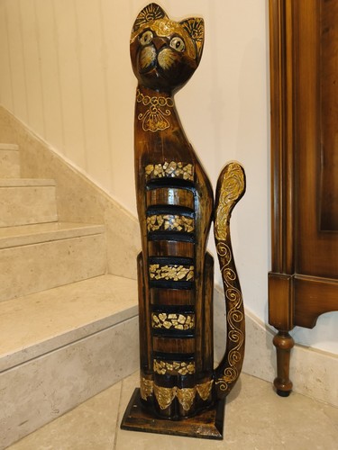 Antica scultura totem gatto - antica, in