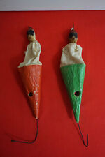 Rarissime marionette d'epoca COPPIA Pulcinella testa in cera teatro Napoli