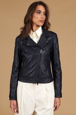 Giacca Pelle Naturale Blu