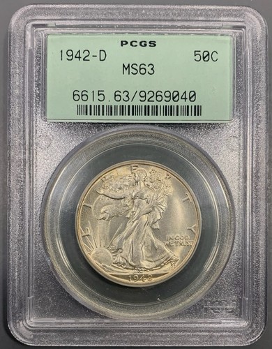 1942 pcgs ms63 walking - 1942-d,