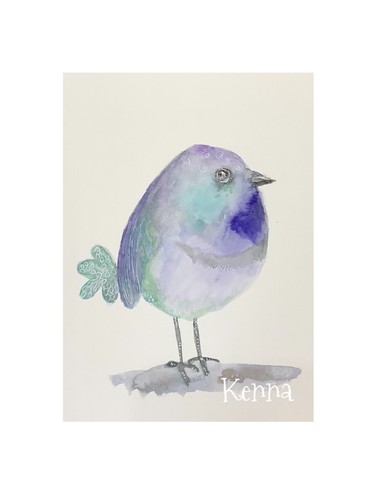 Painting blue bird original - painting,