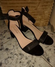 sandali donna brillantinati, tacco basso, nuovi mai usati