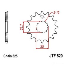 Pignone 17 denti 525 divisione