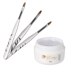 Gel UV Classic Costruttore Trasparente 30 ML Incl. 3 Pz. Set di Pennelli