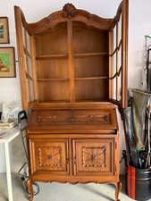 vetrina soggiorno in noce nazionale con ribaltina