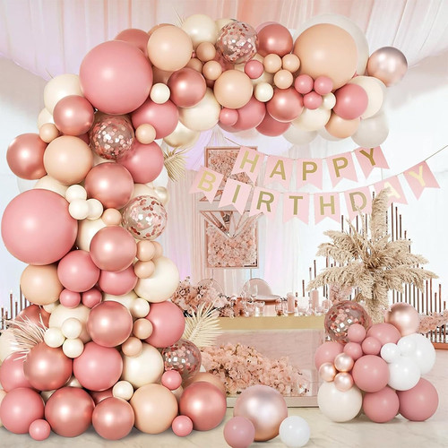Kit arco palloncini rosa gold - arco,