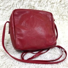 Borsa a tracolla LOEWE Anagram in pelle nappa logo rosso in rilievo vintage dal Giappone