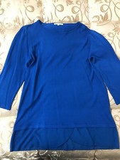 Maglia Maglietta Donna Ragazza Blu Leggera Manica 3/4 Nuova Affare Elegante