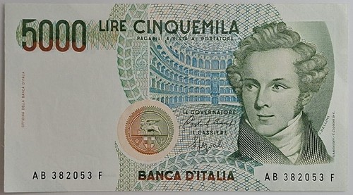 5000 lire vincenzo bellini - vincenzo,