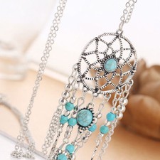 COLLANA ACCHIAPPASOGNI DREAM CATCHER PENDANT TRIBALE APACHE PIUME CASS: D
