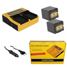 Batteria + caricatore 4in1 DUAL LCD per Panasonic NV-GS37EG-S,NV-GS400,NV-GS50
