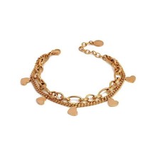 Bracciale Boccadamo doppio filo color oro rosa con cuori MY/BR18