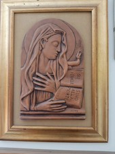 Quadro Bassorilievo Madonna Virgo Fidelis  Carabinieri 63x48 Scultore Marra