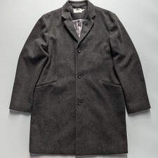 Topman soprabito uomo grande nero lana Crombie Peaky paraocchi Shelby anni 40 50 60