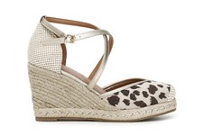 Cafè Noir C1HF9030 SANDALI IN TESSUTO STAMPA ANIMALIER SU ZEPPA CORDA