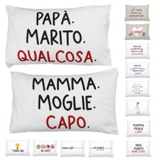 Coppia di federe parlanti 50x80 in cotone Ottima Idea regalo 