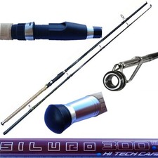 Canna Pesca Spinning Luccio Siluro Mt.  2,70 Casting Gr. 300 Carbonio Anelli sic