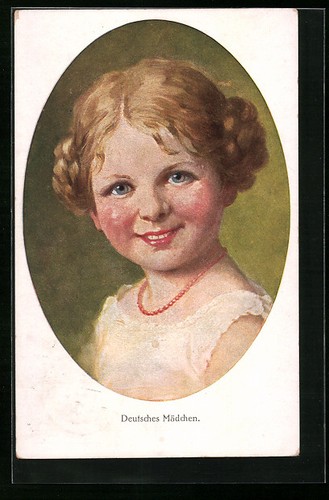 Cartolina ragazza tedesca - , con