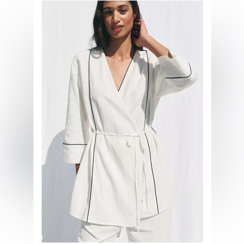 Zara white wrap jacket - white,