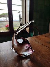 Bellissimo pesce violaceo vetro Murano 
