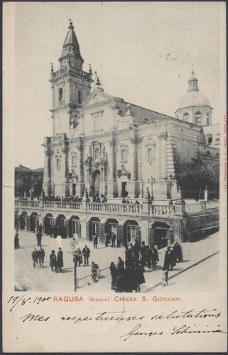 Cartolina ragusa chiesa - ragusa,