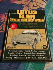 Lotus Elan Manuale Officina Proprietari 1962-1974 Ottime Condizioni 1600 Serie 1 2 3 4 Plus 2 2S +2