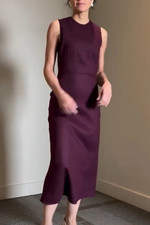 Abito midi tubino misto lana