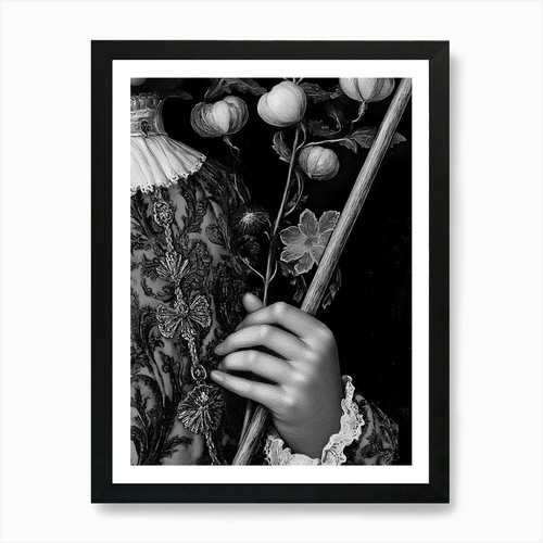 Dama con fiori stampa - 1,