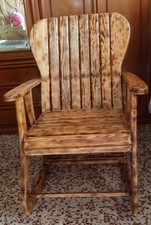 sedia a dondolo in legno artigianale buone condizioni 