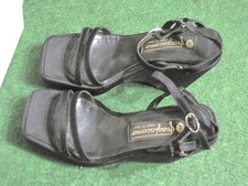 Scarpe donna Fragiacomo nere sandali zeppa cinturino tacco 11 cm plateau 3 cm