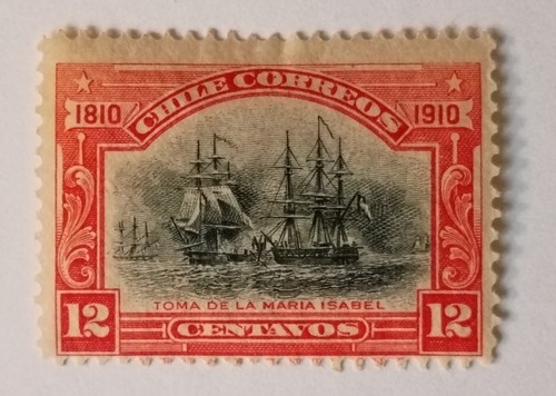 Francobollo cile 1910 sc 88 - francobollo, sc#88