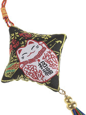 - Ciondolo Portafortuna Maneki Neko 28 Cm - Portafortuna Giapponese Da Appendere