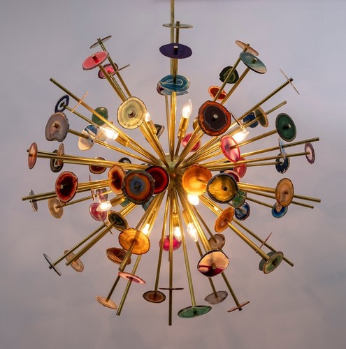 Lampadario sputnik ottone - lampadario, in