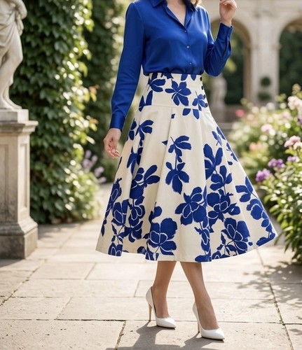 Gonna midi blu zara - zara, m