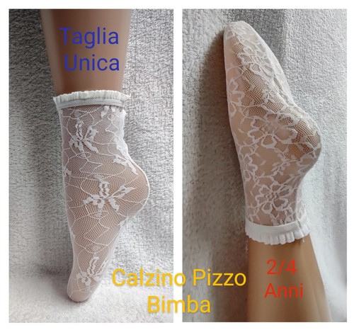 Calzino pizzo bianco bimba - pizzo,