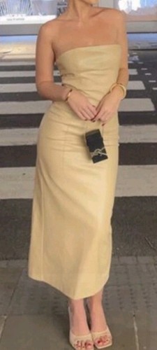 Abito midi zara ecopelle - midi,