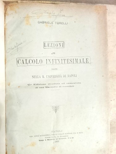 1921 lezioni calcolo - 1921,