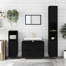 vidaXL Mobile da Bagno Nero