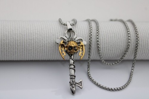 Collana chiave ascia teschio