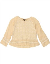 Top blusa manica lunga bambina TWIN-SET 7-8 anni beige floreale cotone BD02