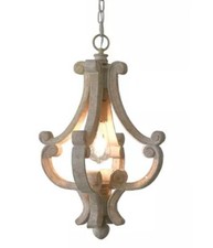 Lampada in legno massello verniciato effetto rustico in stile provenzale