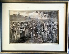 Winslow Omero incisione incorniciata 1868 "tempo della campana"