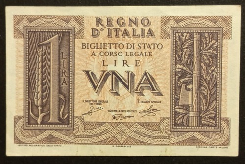 Lira lire 1939 q - 1, fds