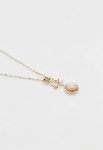 Collana fossil acciaio dorato - fossil,
