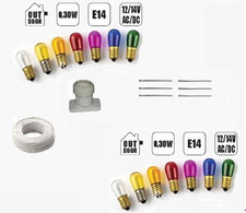 LAMPADINE LED E14 PORTALAMPADE P74 CAVO CHIODI PER LUMINARIE SALENTINE COLORI...