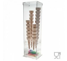 E-005 PCN Porta coni gelato in plexiglass trasparente e colorato con vaschetta