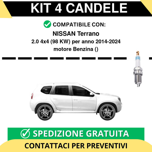 Kit candele per nissan - kit, 4