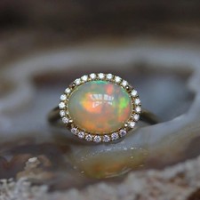 Anello Solitaire Opale Con
