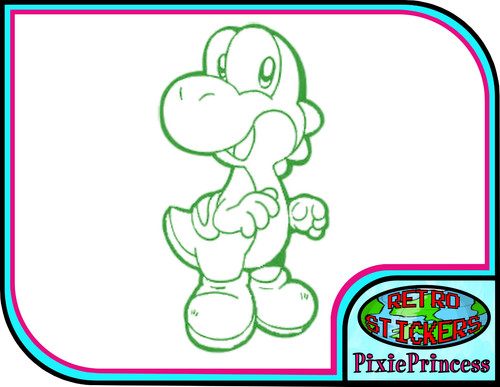 Yoshi mario bros sticker - yoshi, b