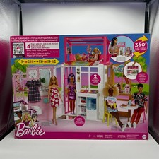 Barbie Completamente Ripiedita 360 Fold and Go Casa 4 Aree Gioco e Accessori
